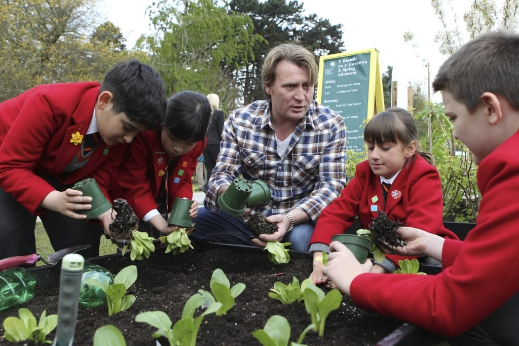 Launching an RHS school gardening  project in Cardiff