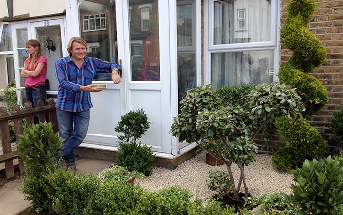 David Domoney finished front garden on Love Your Garden green topiary foliage plants list