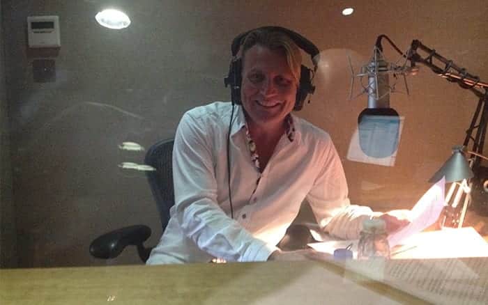 David Domoney recording a voiceover in the SpunGold studio for Love Your Garden 2014