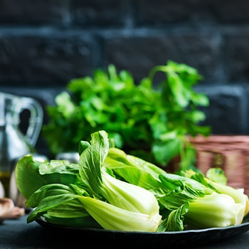 pak choi on a plate