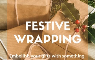 Festive wrapping with foliage