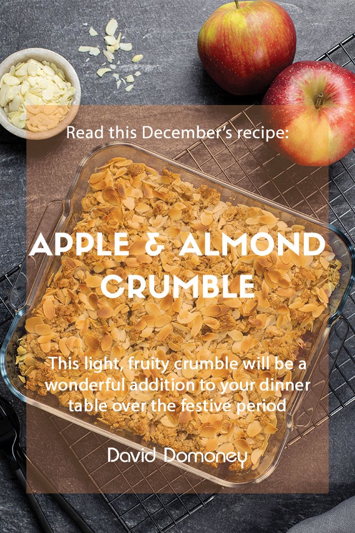 December recipe Apple & almond crumble