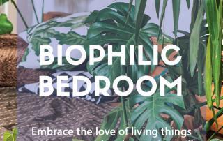 Biophilic bedroom design with houseplants