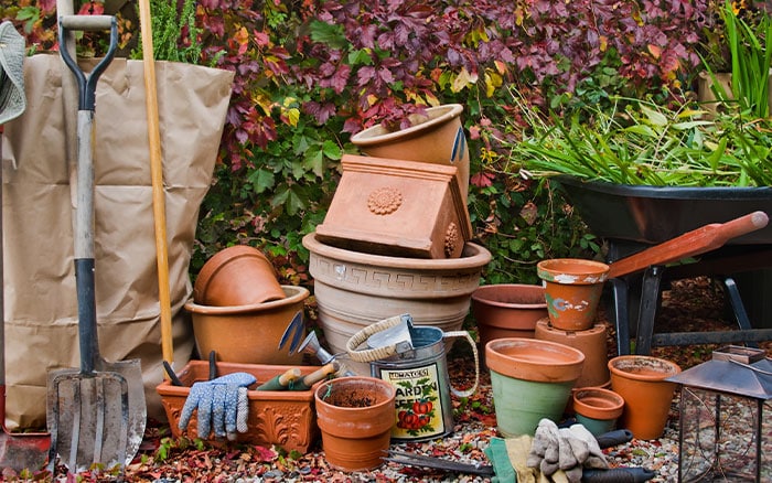 Pots and containers to be cleaned in spring
