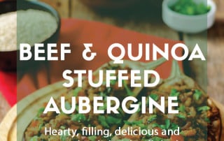 Beef and quinoa stuffed aubergine