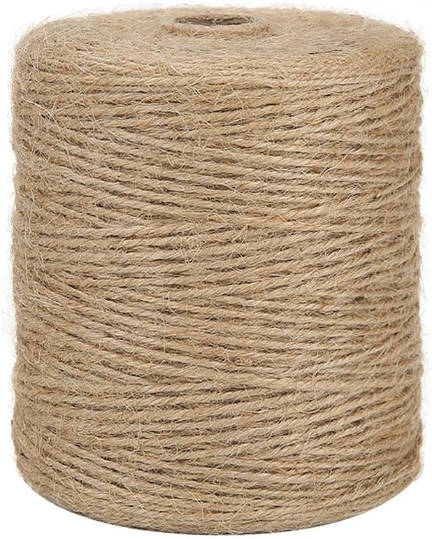 Natural Jute Twine String Thin Ribbon Hemp Twine for Wrapping Christmas, Crafts