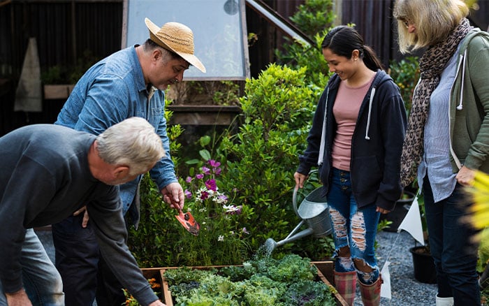 join a gardening club or community garden